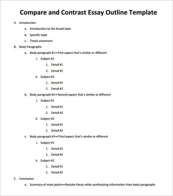 Thesis for compare contrast essay